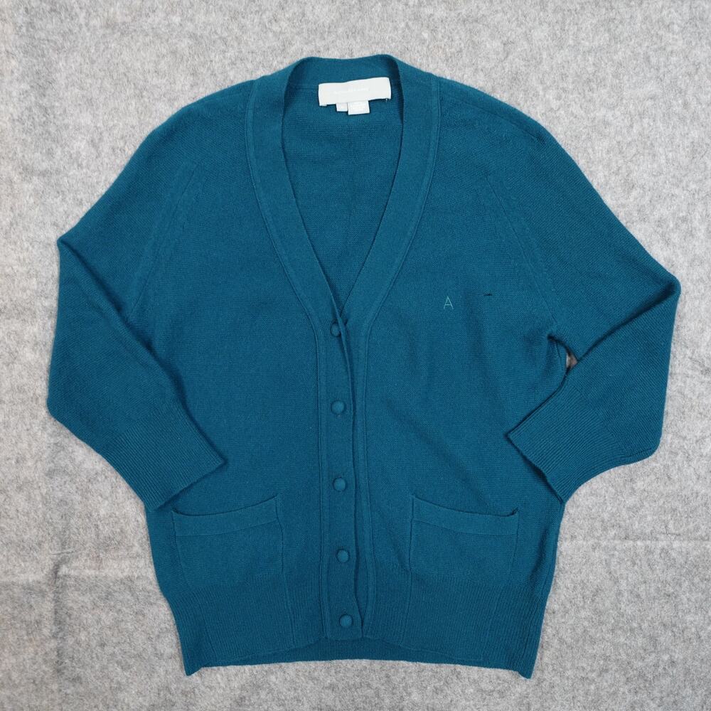 Alexander Wang Sweater Womens Medium Cashmere Button Cardigan Teal Blue Green‎